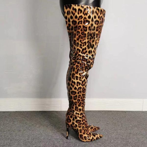 boots stylish leopard leather over the knee crotch women thin high heel stiletto winter tall long bottes large size 5-15, Black
boots stylish leopard leather over the knee crotch women thin high heel stiletto winter tall long bottes large size 5-15, Black