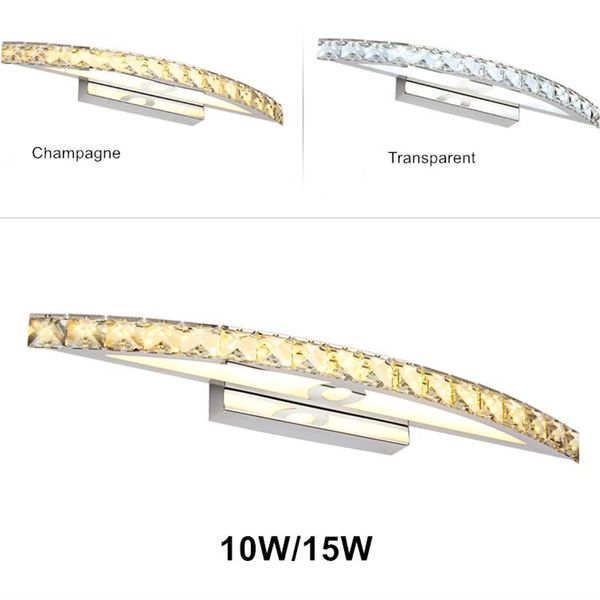 wall lamp 10w 15w waterproof led bathroom vanity crystal light mirror stainless sconces indoor 44/54cm
wall lamp 10w 15w waterproof led bathroom vanity crystal light mirror stainless sconces indoor 44/54cm