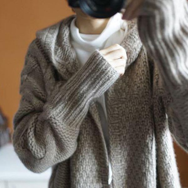 women's knits & tees cashmere autumn women fashion vintage long knitwear cardigan coat female hooded open stitch casual loose knitted s, White
women's knits & tees cashmere autumn women fashion vintage long knitwear cardigan coat female hooded open stitch casual loose knitted s, White