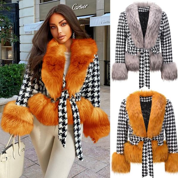 women's jackets fashion casual thousand bird lattice wool coat with cotton thickened fur collar 2021 winter wear jacket, Black;brown
women's jackets fashion casual thousand bird lattice wool coat with cotton thickened fur collar 2021 winter wear jacket, Black;brown