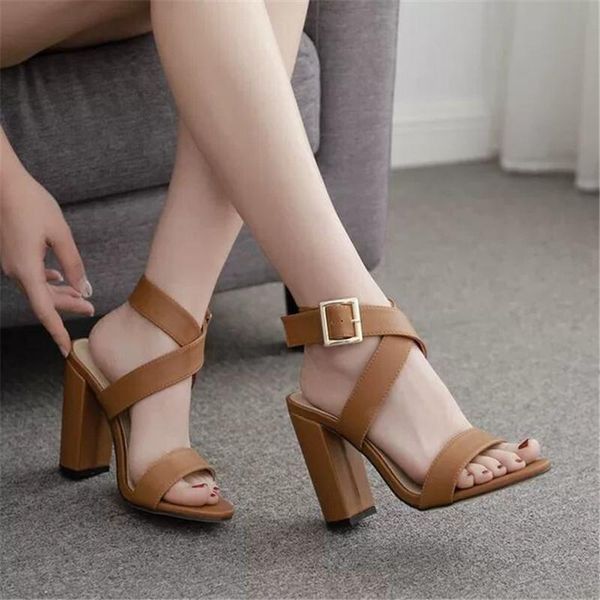 dress shoes buckle strap sandals summer high heels women casual super square heel gladiator, Black
dress shoes buckle strap sandals summer high heels women casual super square heel gladiator, Black