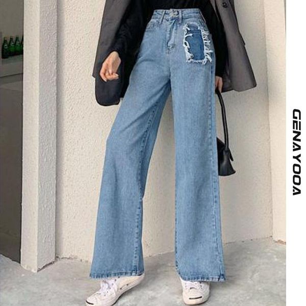 genayooa streetwear jean boyfriend femme loose ripped jeans for women high waisted wide leg denim straight pants korean fashion 210417, Blue
genayooa streetwear jean boyfriend femme loose ripped jeans for women high waisted wide leg denim straight pants korean fashion 210417, Blue