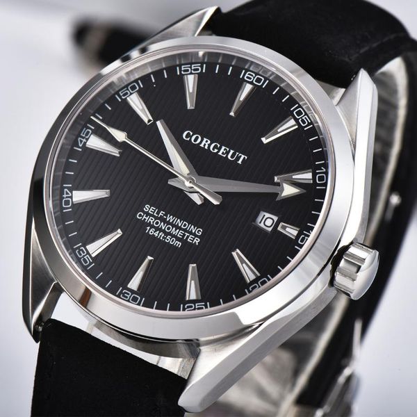 wristwatches automatic mens watch 41mm black dial calendar sapphire glass 316 ss case nh35 miyota8215 mechanical, Slivery;brown
wristwatches automatic mens watch 41mm black dial calendar sapphire glass 316 ss case nh35 miyota8215 mechanical, Slivery;brown