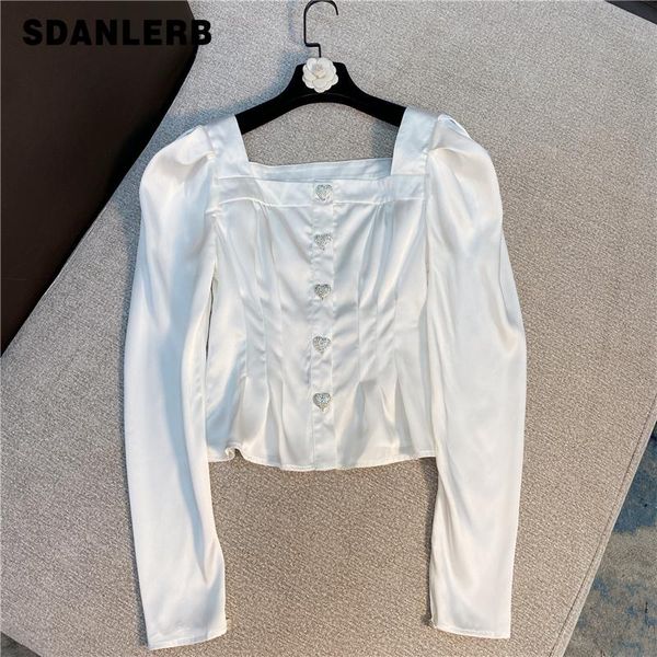 women's blouses & shirts 2021 summer elegant slimming rhinestone long sleeve solid color shirt for women short camisas mujer women-blo, White
women's blouses & shirts 2021 summer elegant slimming rhinestone long sleeve solid color shirt for women short camisas mujer women-blo, White