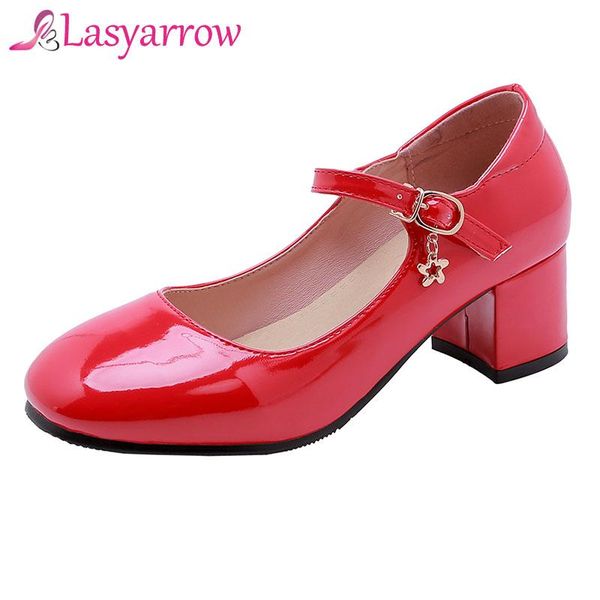 lasyarrow block high heels shoes women mary janes thick heel pumps patent leather footwear red black white plus size dress 
lasyarrow block high heels shoes women mary janes thick heel pumps patent leather footwear red black white plus size dress