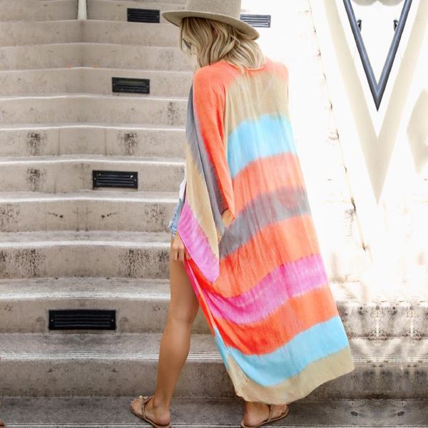boho multicolor striped robes bathing suit cover-ups plus size beach wear kimono dress women summer swimsuit cover up a828 women's swim, White;black
boho multicolor striped robes bathing suit cover-ups plus size beach wear kimono dress women summer swimsuit cover up a828 women's swim, White;black