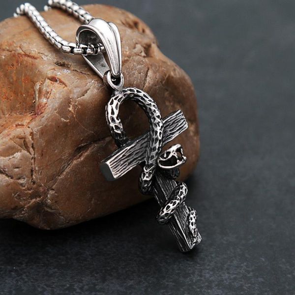 pendant necklaces vintage unique snake ankh necklace for men fashion gothic stainless steel punk animal cross biker amulet jewelry gift, Silver
pendant necklaces vintage unique snake ankh necklace for men fashion gothic stainless steel punk animal cross biker amulet jewelry gift, Silver