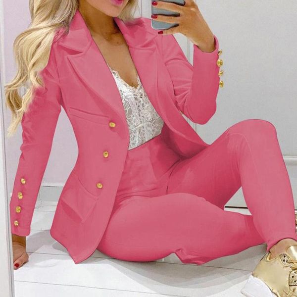 women's suits & blazers 2 pcs/set lady business suit 2021 turn-down collar solid color high waist single-breasted ankle-banded pants fo, White;black
women's suits & blazers 2 pcs/set lady business suit 2021 turn-down collar solid color high waist single-breasted ankle-banded pants fo, White;black