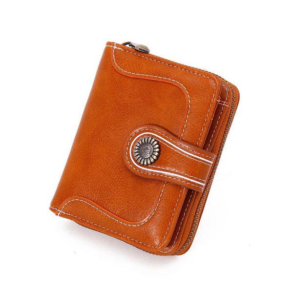-selling cross-border short wallet ladies korean edition oil waxed small money clip zip wallets, Red;black
-selling cross-border short wallet ladies korean edition oil waxed small money clip zip wallets, Red;black