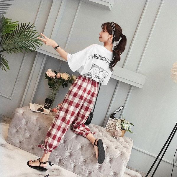 women's pants & capris korean women straight drawstring trousers female fashion summer office casual japan high street plaid girl, Black;white
women's pants & capris korean women straight drawstring trousers female fashion summer office casual japan high street plaid girl, Black;white