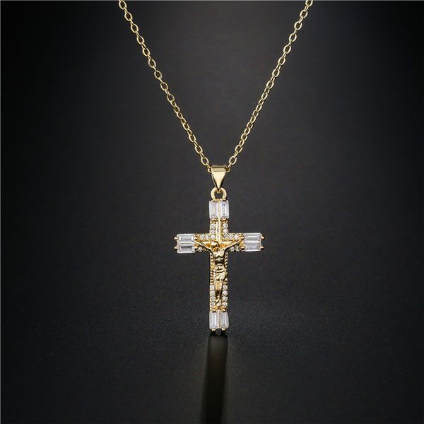 fashion copper micro inlaid zircon religious jewelry 2021 new jesus cross necklace, Silver
fashion copper micro inlaid zircon religious jewelry 2021 new jesus cross necklace, Silver