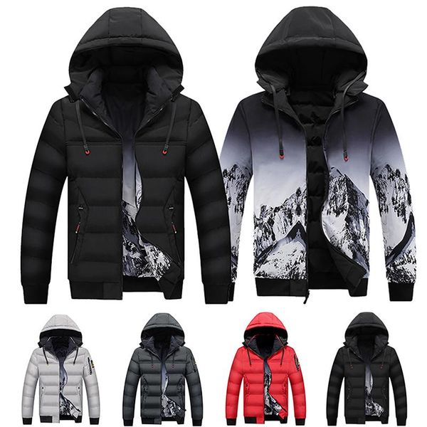 men's down & parkas men winter casual detachable hat warm reversible jackets coat autumn fashion snow mountain print thick parka male, Black
men's down & parkas men winter casual detachable hat warm reversible jackets coat autumn fashion snow mountain print thick parka male, Black
