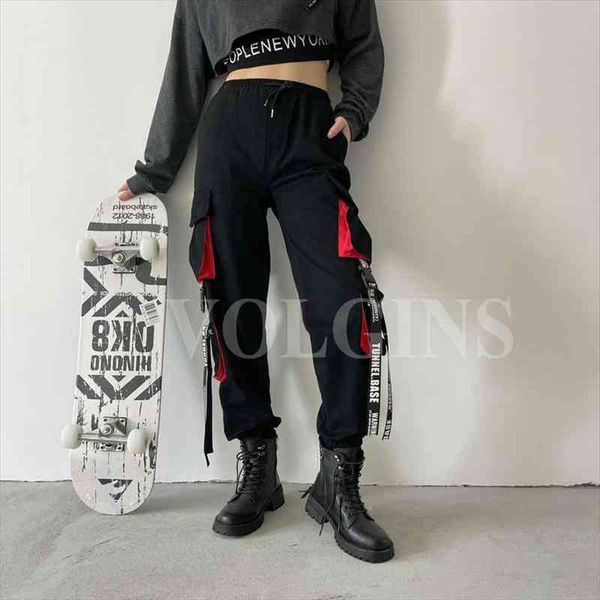 big pockets cargo pants women high waist loose streetwear pants baggy tactical trouser hip hop cotton joggers, Black;white
big pockets cargo pants women high waist loose streetwear pants baggy tactical trouser hip hop cotton joggers, Black;white