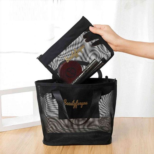 Large Capacity Black Mesh Cosmetic Bags Washing Women Travel Organizer For Cosmetics Portable Makeup Summer Beach Bathing
Large Capacity Black Mesh Cosmetic Bags Washing Women Travel Organizer For Cosmetics Portable Makeup Summer Beach Bathing