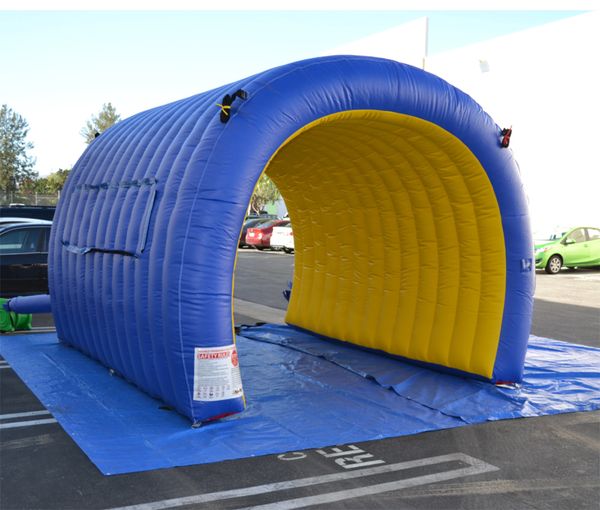 Image of 4/6m Long structure inflatable tunnel tent with printing grey events entrance tunnel for advertising