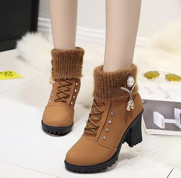 boots high heel winter shoes women fashion women's plush warm fur ladies brand ankle crystal, Black
boots high heel winter shoes women fashion women's plush warm fur ladies brand ankle crystal, Black