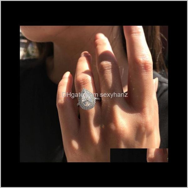 wedding rings drop delivery 2021 luxury pear solid 925 sterling sier engagement ring for women lady anniversary gift jewelry bulk sell moons, Slivery;golden
wedding rings drop delivery 2021 luxury pear solid 925 sterling sier engagement ring for women lady anniversary gift jewelry bulk sell moons, Slivery;golden
