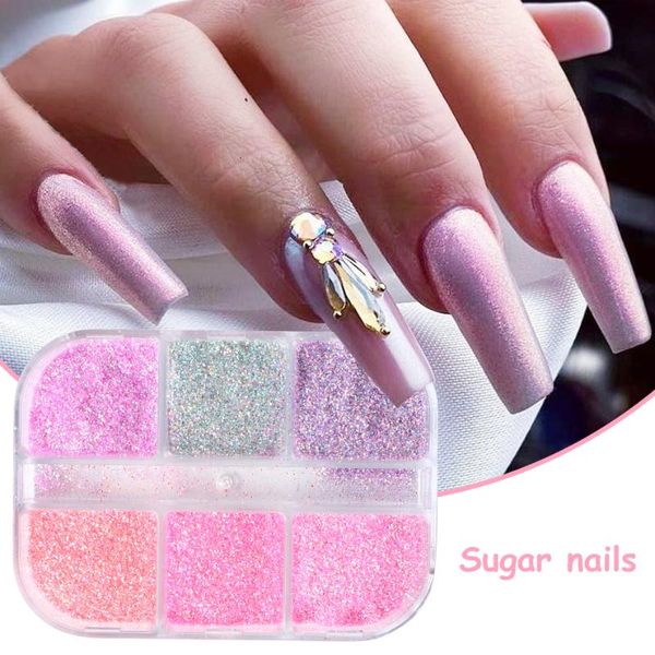 nail glitter 6grids sugar coated pigment powder pink purple luminous holographic design dust gel polish manicure decor fb1909-10, Silver;gold
nail glitter 6grids sugar coated pigment powder pink purple luminous holographic design dust gel polish manicure decor fb1909-10, Silver;gold