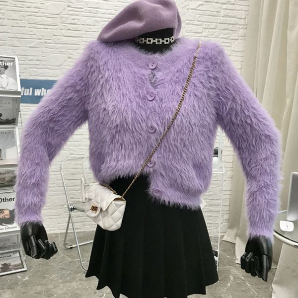 knits cropped cardigan v neck mink cashmere women oversized christmas sweater fuzzy cardigans korean winter pull bx6k, White
knits cropped cardigan v neck mink cashmere women oversized christmas sweater fuzzy cardigans korean winter pull bx6k, White