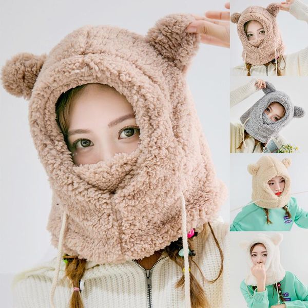 beanies korean version of the plush hat mask bib all-in-one hood winter embroidery bear ear scarf, protection, warm hat, female
beanies korean version of the plush hat mask bib all-in-one hood winter embroidery bear ear scarf, protection, warm hat, female