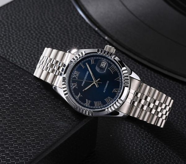wristwatches male automatic watch blue dial steel bracelet wristwatch business men waterproof mechanical clock mechanism relogio, Slivery;brown
wristwatches male automatic watch blue dial steel bracelet wristwatch business men waterproof mechanical clock mechanism relogio, Slivery;brown