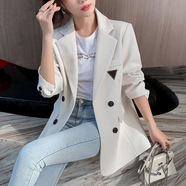 women's suits & blazers kawaii women double breasted blazer vintage long sleeve pocket solid color female outerwear chic jacket korean, White;black
women's suits & blazers kawaii women double breasted blazer vintage long sleeve pocket solid color female outerwear chic jacket korean, White;black