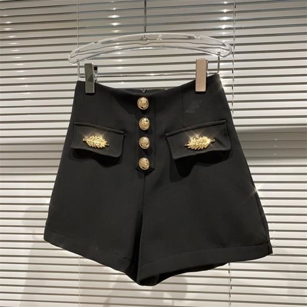 women british style wide leg suit shorts high waist golden leaf decoration fashion spring summer 11b640 210525, White;black
women british style wide leg suit shorts high waist golden leaf decoration fashion spring summer 11b640 210525, White;black