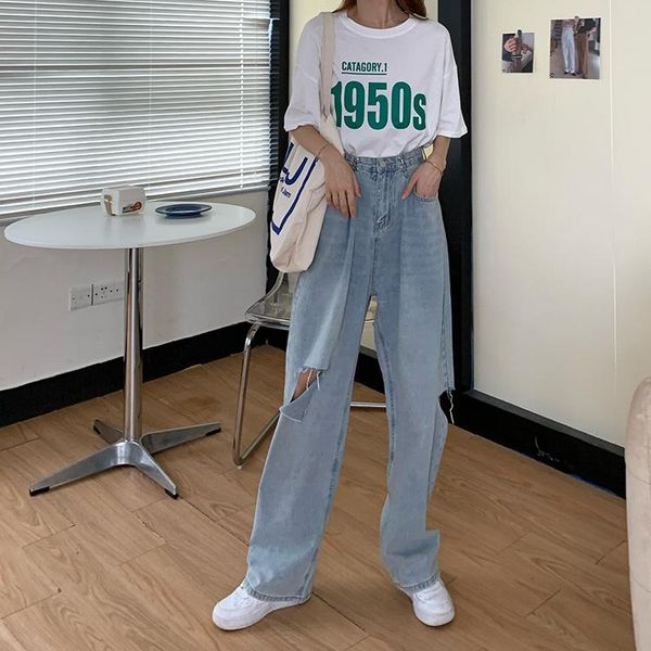 women's jeans dd0280 high-waisted straight loose wide-leg pants styles are tall and thin, Blue
women's jeans dd0280 high-waisted straight loose wide-leg pants styles are tall and thin, Blue