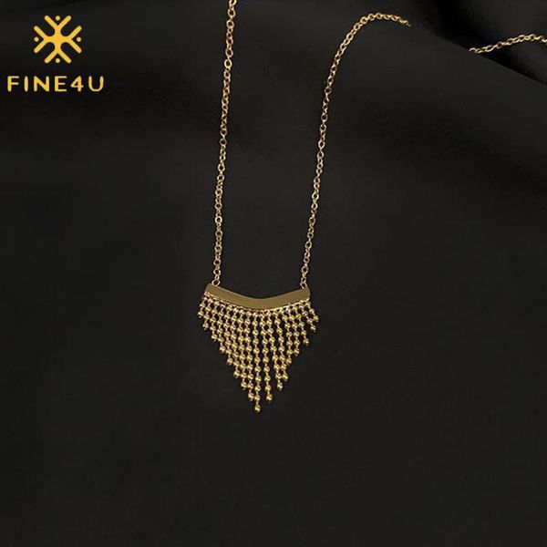 pendant necklaces fine4u n668 geometric triangle necklace stainless steel bead tassel dainty jewelry, Silver
pendant necklaces fine4u n668 geometric triangle necklace stainless steel bead tassel dainty jewelry, Silver
