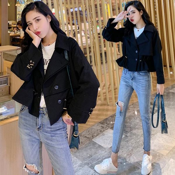 women's jackets retro vintage single breasted button pockets coats korean style harajuk double-breasted jacket w023, Black;brown
women's jackets retro vintage single breasted button pockets coats korean style harajuk double-breasted jacket w023, Black;brown