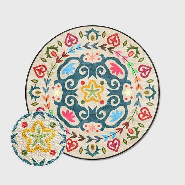 carpets ethnic style floral printing round carpet for home living room bedroom table floor mat hanging basket door non-slip area rug
carpets ethnic style floral printing round carpet for home living room bedroom table floor mat hanging basket door non-slip area rug