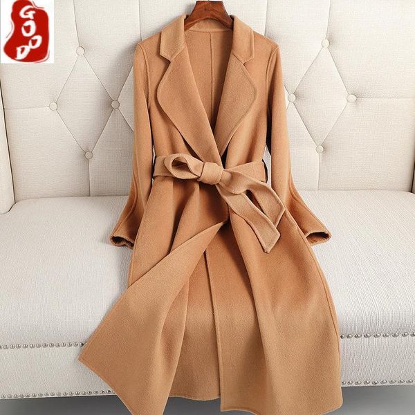 women's wool & blends 2021 winter coat with belt korean style long cashmere women autumn ladies coats clothes manteau femme, Black
women's wool & blends 2021 winter coat with belt korean style long cashmere women autumn ladies coats clothes manteau femme, Black