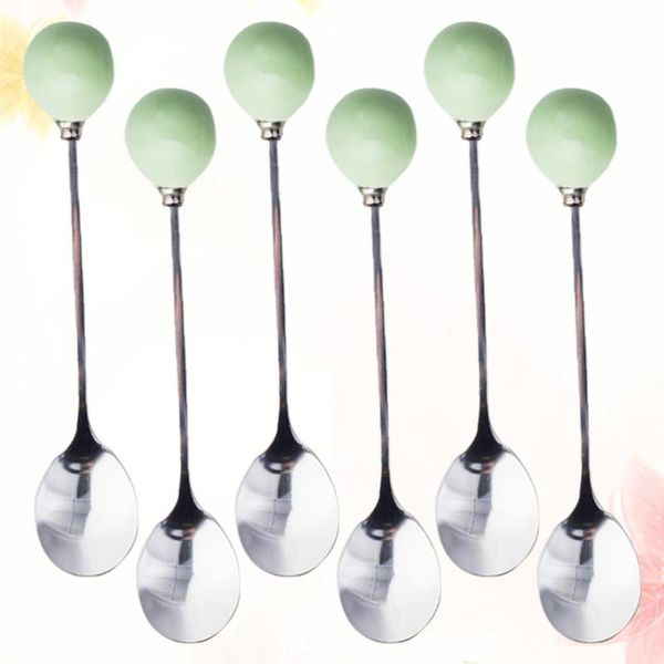 spoons 6pcs ceramic handle mini stainless steel spoon flatware tableware for cake coffee dessert (grey spoon)
spoons 6pcs ceramic handle mini stainless steel spoon flatware tableware for cake coffee dessert (grey spoon)