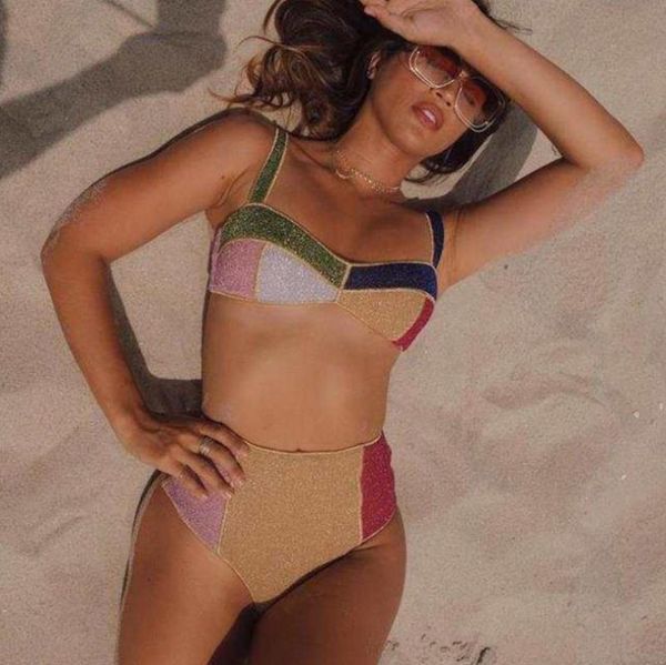 women's swimwear 2021 women splicing bikini set sleeveless back tie up bra high waist panties for summer beach bathing suits beachwear, White;black
women's swimwear 2021 women splicing bikini set sleeveless back tie up bra high waist panties for summer beach bathing suits beachwear, White;black