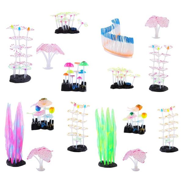 decorations aquarium fish tank ornament,simulation coral plant glowing silicone accessories 4pieces
decorations aquarium fish tank ornament,simulation coral plant glowing silicone accessories 4pieces