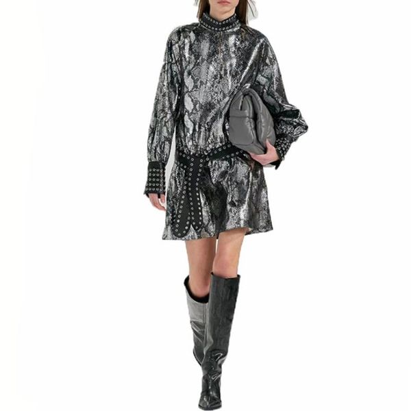 casual dresses turtleneck full sleeves snake printed pullover loose a-line knee length dress female vestido women fashion c362, Black;gray
casual dresses turtleneck full sleeves snake printed pullover loose a-line knee length dress female vestido women fashion c362, Black;gray