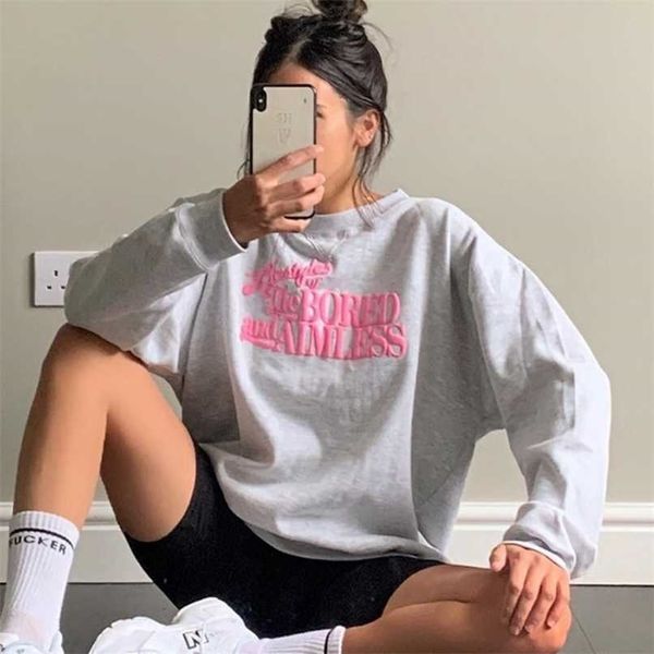 light gray pink letters printing oversized sweatshirt women o-neck warm winter casual streetwear fashion clothes 211104, Black
light gray pink letters printing oversized sweatshirt women o-neck warm winter casual streetwear fashion clothes 211104, Black