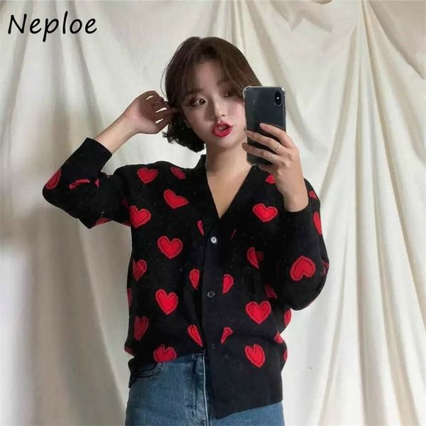 love heart pattern long sleeve cardigan v neck single breasted sweet knitted sweater women sueter mujer 1f226 210422, White;black
love heart pattern long sleeve cardigan v neck single breasted sweet knitted sweater women sueter mujer 1f226 210422, White;black