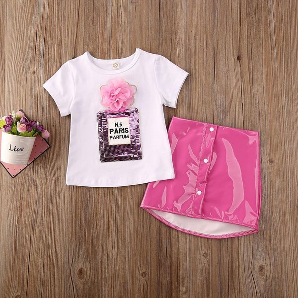 lovely fashion summer toddler kids short sleeve 3d flower t shirt leather skirt baby girl outfits clothes, White
lovely fashion summer toddler kids short sleeve 3d flower t shirt leather skirt baby girl outfits clothes, White