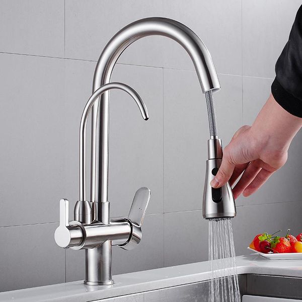 kitchen faucets mttuzk brass brushed cold pure water 3 in1 faucet pull out drinking mixer tap double outlet
kitchen faucets mttuzk brass brushed cold pure water 3 in1 faucet pull out drinking mixer tap double outlet