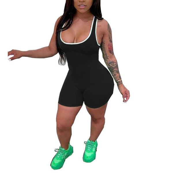 women's jumpsuits & rompers 2021 women playsuit sleeveless jumpsuit bodycon shorts solid color one piece clothing lady costume, Black;white
women's jumpsuits & rompers 2021 women playsuit sleeveless jumpsuit bodycon shorts solid color one piece clothing lady costume, Black;white