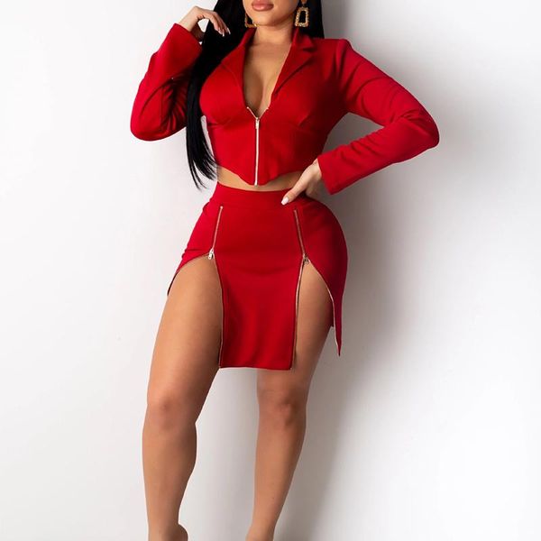 two piece dress sets women long sleeve fashion zipper crop skirt casual solid outfits plus size club white suits 2pcs
two piece dress sets women long sleeve fashion zipper crop skirt casual solid outfits plus size club white suits 2pcs