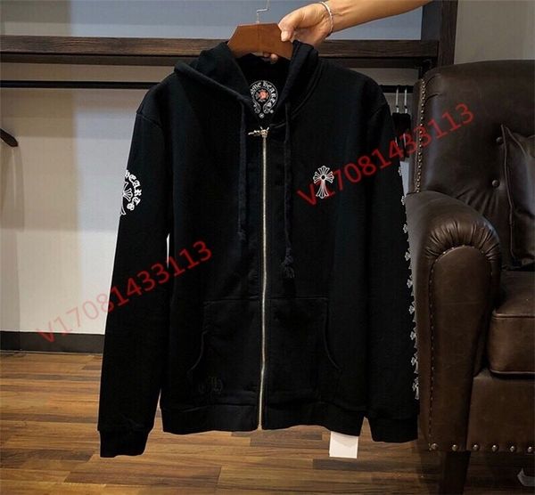 small zipper arm flower cross sanskrit chromehearts croxin men's and women's hooded sweater coat, White;black
small zipper arm flower cross sanskrit chromehearts croxin men's and women's hooded sweater coat, White;black