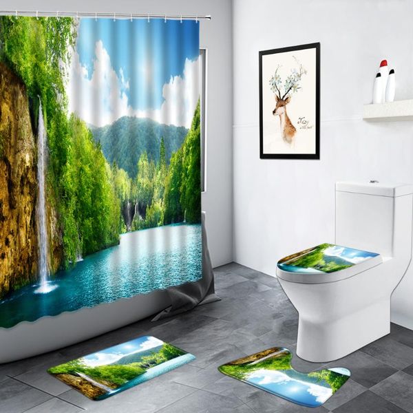 shower curtains forest rural landscape green plant waterfall scenery bathroom decor carpet non-slip rug toilet bath mat luxy set
shower curtains forest rural landscape green plant waterfall scenery bathroom decor carpet non-slip rug toilet bath mat luxy set