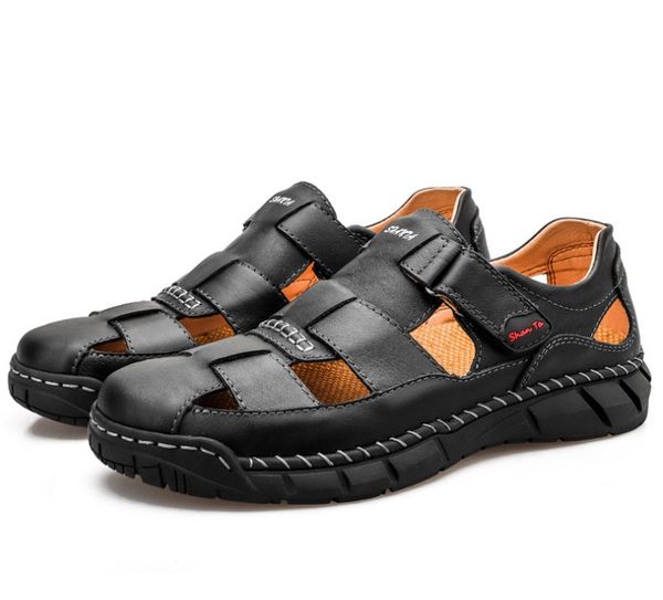 fashion summer outdoor beach breathable men designer sandals genuine leather men's sandal man causal shoes plus size 38-48, Black
fashion summer outdoor beach breathable men designer sandals genuine leather men's sandal man causal shoes plus size 38-48, Black