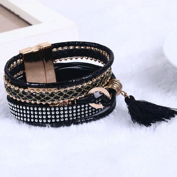 charm bracelets arrival bohemian women tassel braided leather bracelet rhinestone cuff wrap bangle magnetic clasp, Golden;silver
charm bracelets arrival bohemian women tassel braided leather bracelet rhinestone cuff wrap bangle magnetic clasp, Golden;silver
