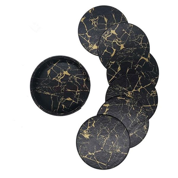 mats & pads 6pcs pu leather marble drink coffee cup mat easy to clean placemats round tea pad table holder
mats & pads 6pcs pu leather marble drink coffee cup mat easy to clean placemats round tea pad table holder