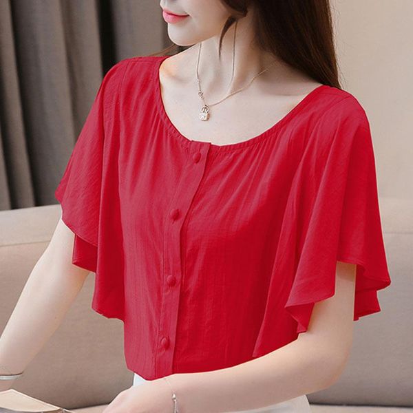 women's blouses & shirts women blouse ladies chiffon off shoulder button solid butterfly sleeve, White
women's blouses & shirts women blouse ladies chiffon off shoulder button solid butterfly sleeve, White