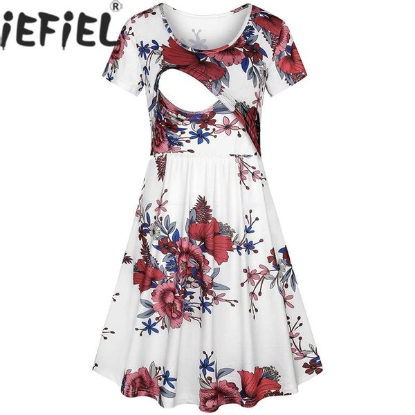 summer 2021 maternity dress pregnant women floral tunic breastfeeding pregnancy feeding clothes short sleeve nursing dresses, White
summer 2021 maternity dress pregnant women floral tunic breastfeeding pregnancy feeding clothes short sleeve nursing dresses, White
