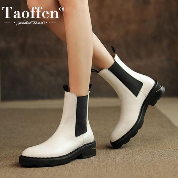 boots taoffen genuine leather shoes women ankle mixed color low heel short boot outdoor ladies winter footwear size 34-43, Black
boots taoffen genuine leather shoes women ankle mixed color low heel short boot outdoor ladies winter footwear size 34-43, Black